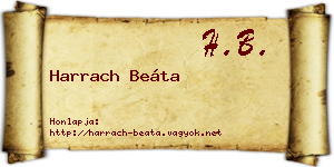 Harrach Beáta névjegykártya